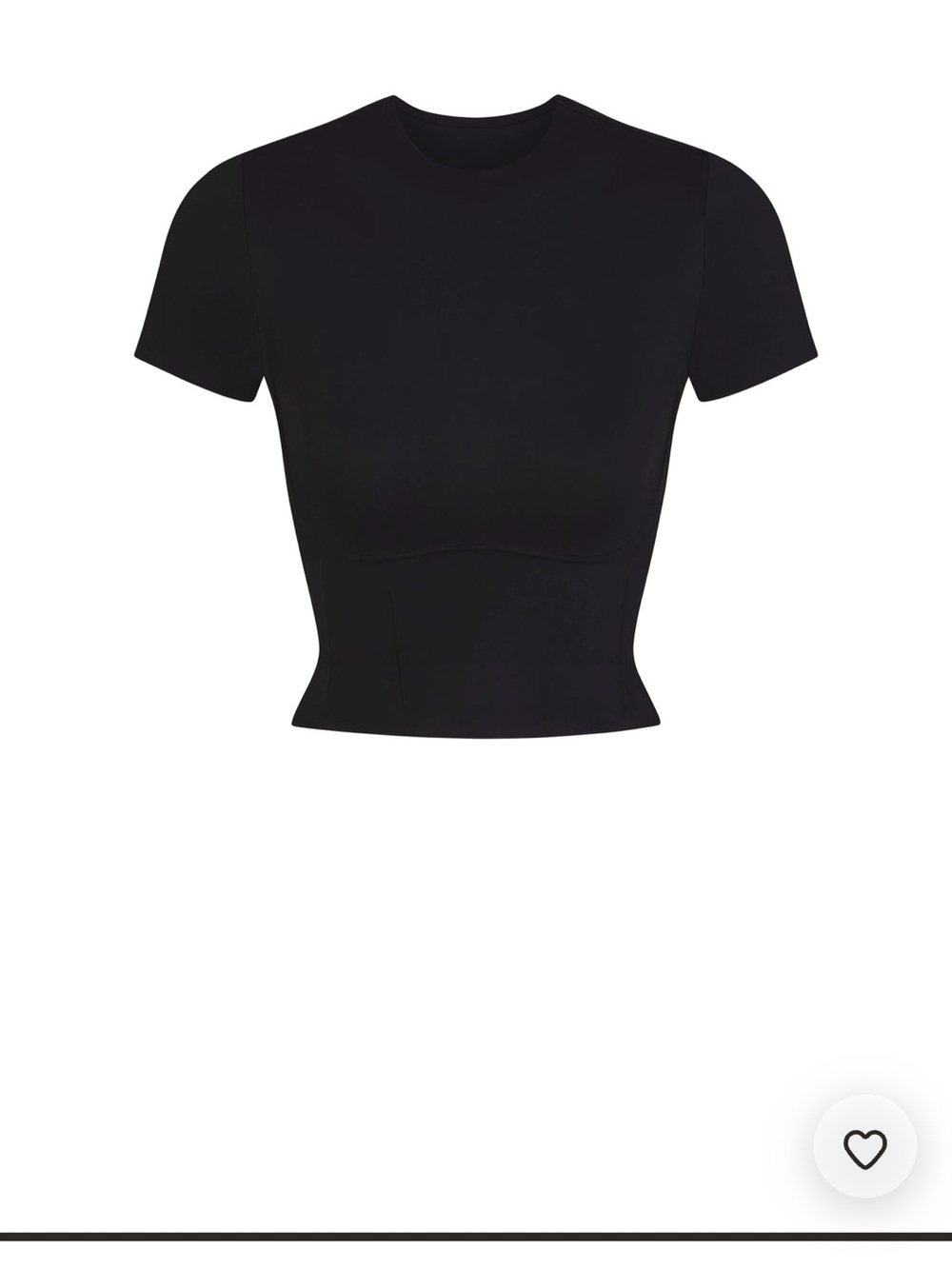Fitted Black Short-Sleeve Crop Top skims